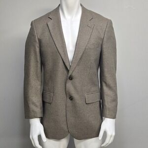 Jos A. Bank Blazer Sport Coat Men 41R Silk Wool Blend 2 Button Brown Herringbone